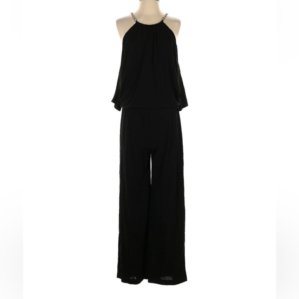 Trina Turk Angie Jumpsuit Gold Chain, Cold Shoulder M, NWT